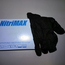 перчатки черные нитрил S,M,L